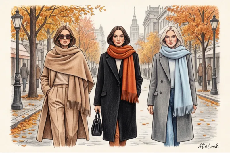 Шарфы и платки: как подобрать идеальный аксессуар к пальто - 2