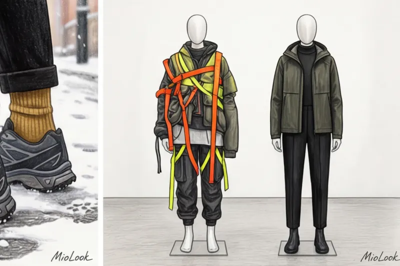 Зимний горпкор: как стильно носить мембрану и технологичные пуховики в морозы - 6