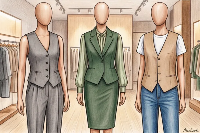 Вязаные и костюмные жилеты: главный элемент многослойного гардероба - 8