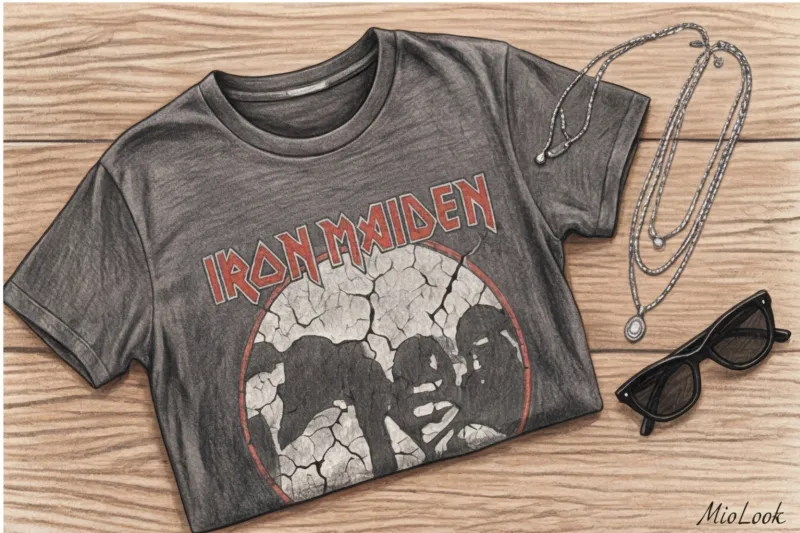 Летний рок-стиль: винтажные футболки, деним и легкая небрежность - 9