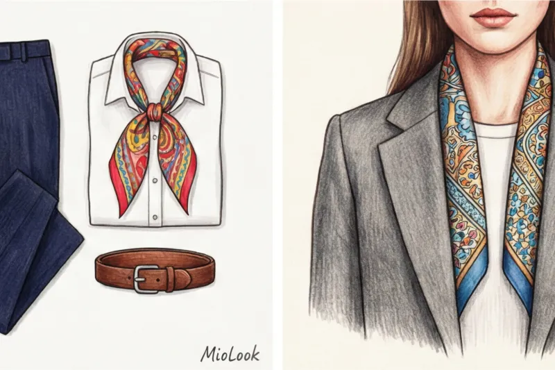 Шелковый платок в гардеробе: стильные способы носить аксессуар - 5