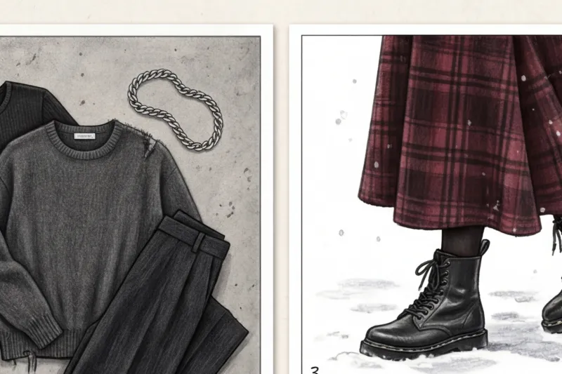 Зимний гранж: как одеваться тепло, но в бунтарской эстетике - 2