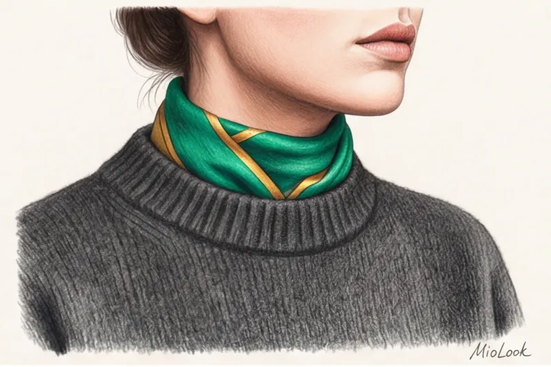 Французский шик: как носить маленький шейный платок (каре) - 2