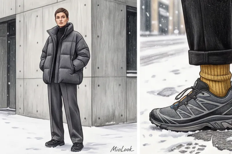 Зимний горпкор: как стильно носить мембрану и технологичные пуховики в морозы - 5