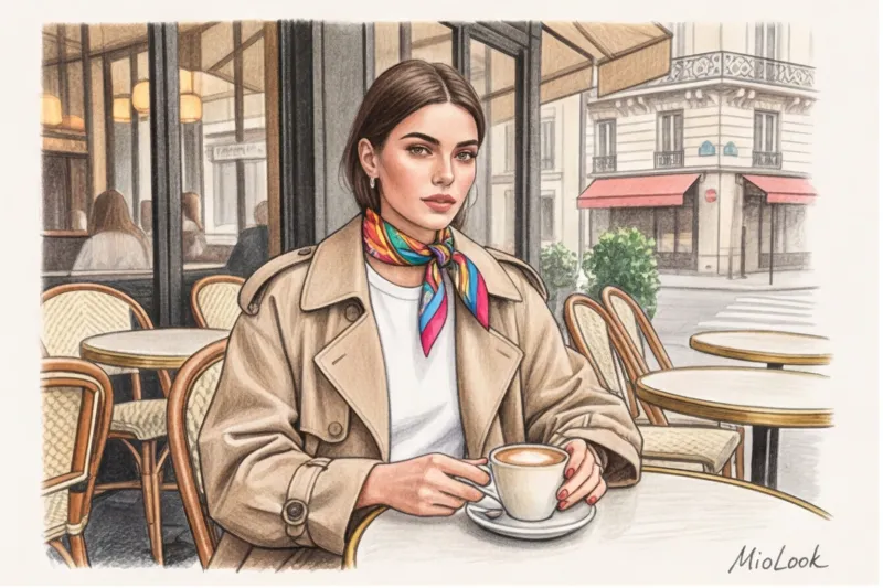 Как завязать маленький шейный платок: французский шик