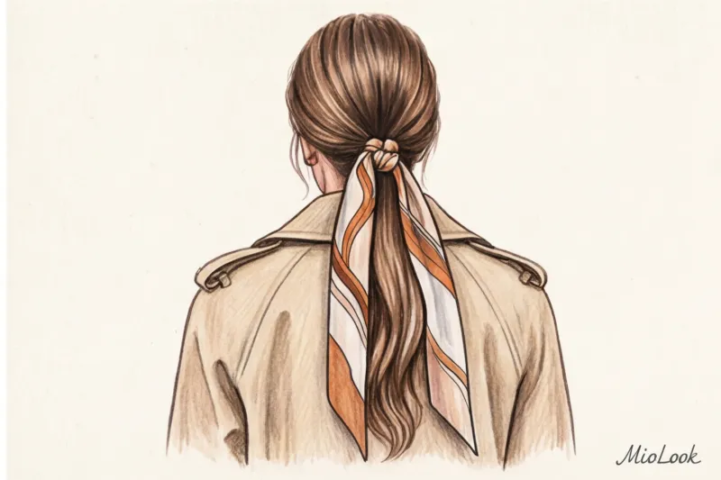 Платок твилли: 7 оригинальных способов использовать узкую ленту в образе - 6