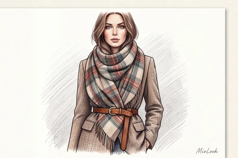 Шарф-плед: как стилизовать объемный оверсайз-шарф - 3